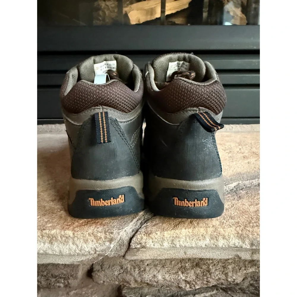 Timberland Boys Waterproof Hiking Boots Dark Brown TimberDry‎ Lace Up Size 5.5
